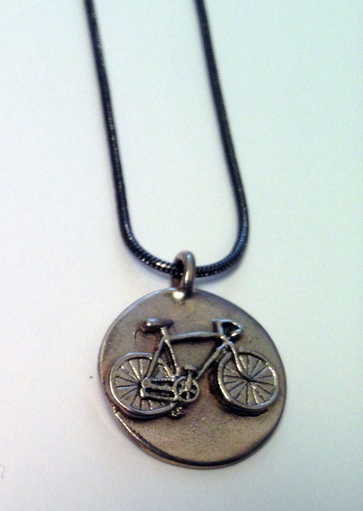 Bike Jewelry - Bike in Circle Pendant