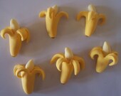 Fondant Cupcake or Cookie Toppers Bananas Peeled Edible
