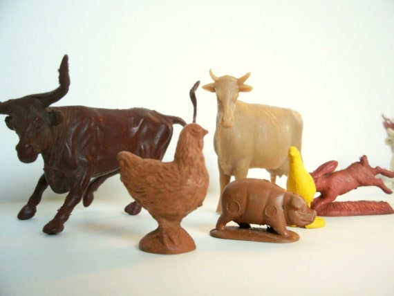 soft rubber farm animals