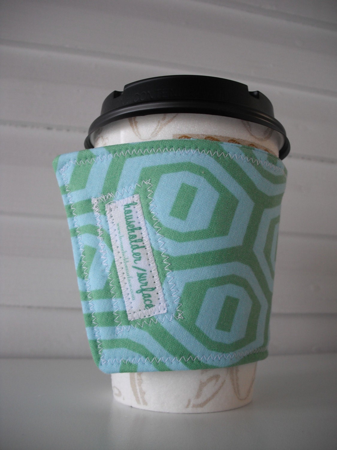 Coffee Cuff - Teal Honeycomb