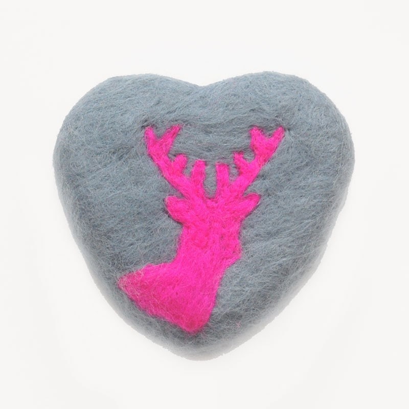 Felted Soap with Pink Deer ( Plumeria ) MADE TO ORDER