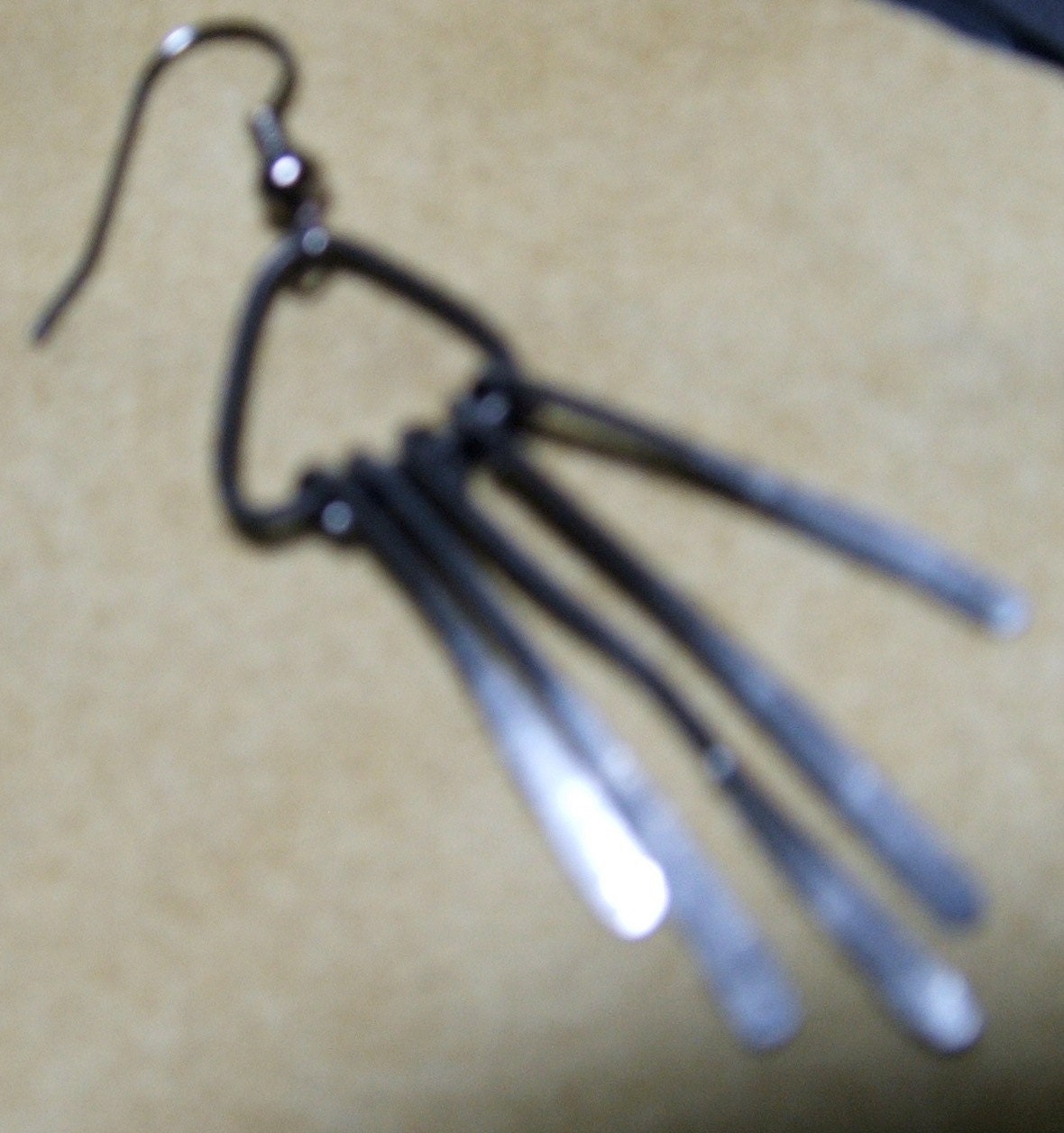 Black hammered wire earrings , Womens Jewelry, Abstract jewelry, One of a kind jewelry,Original Jewelry, Ethnic jewelry