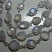 30% off, Faceted Blue Moonstone Sterling Silver Bezel Rim Connectors Station Chain