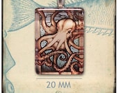 Illustrated Octopus Glass Pendant
