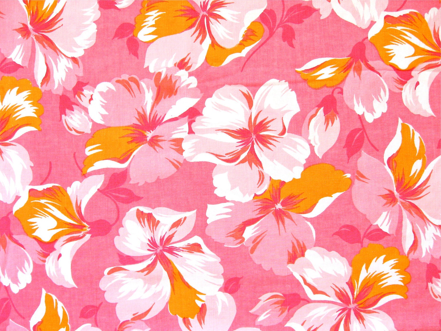 Pink Floral Vintage Sheet - Fat Quarter (FP002)