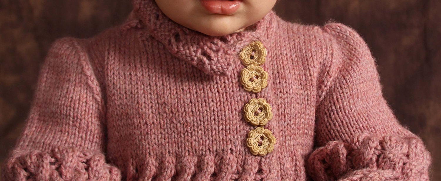 Ava Carcoat- Baby/Toddler Coat-Dress PDF Knitting Pattern