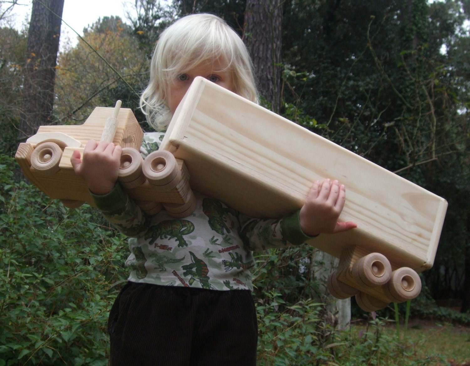 Wooden Truck Boy Toy Open Top Box Hauler