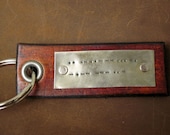 I Love You Custom Morse Code Flat Back Leather Keychain