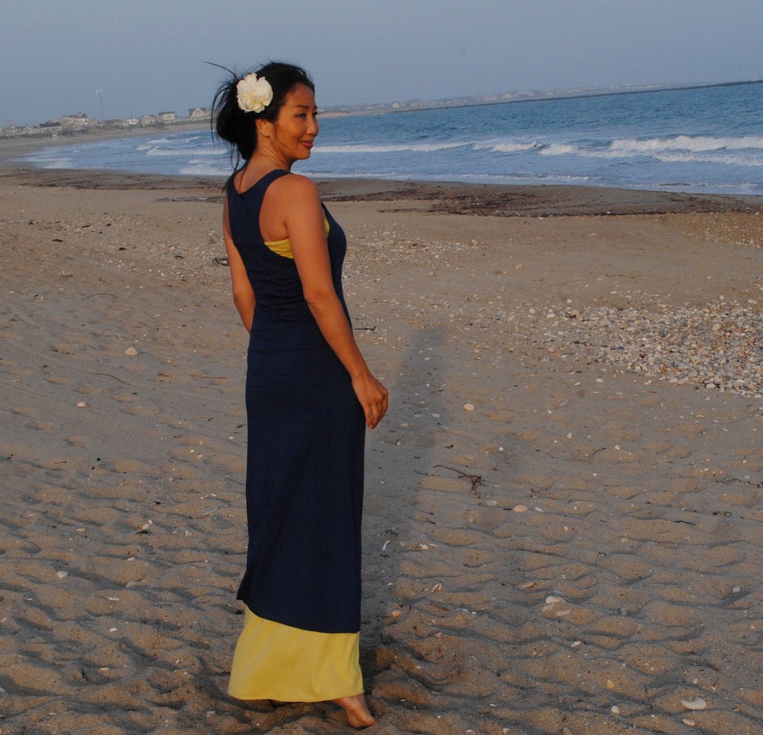 Hand Dyed Organic Clothing - Racerback Tank long Dress