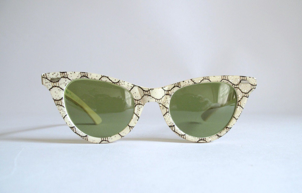 Vintage 1940s 50s Cool-Ray Polaroid Confetti Sunglasses