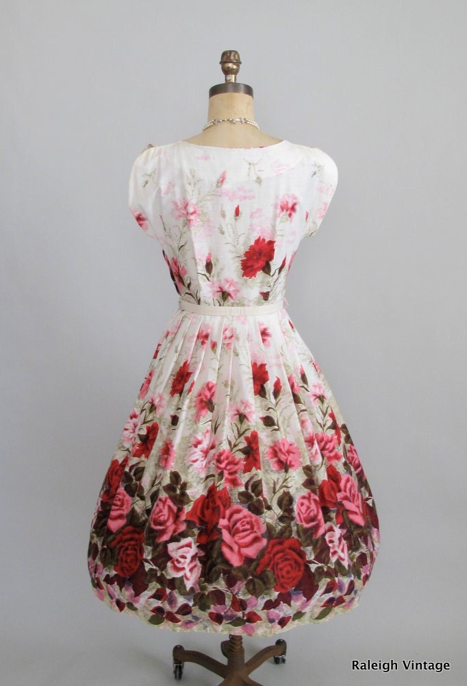 Vintage 1950s Dress : 50s Garden Party Dress