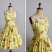 Vintage 1960s Dress : 50s 60s Floral Garden Party Sundress