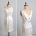 Vintage 1950s Dress : 50s 60s Shimmery Wiggle Cocktail Alternative Wedding Dress