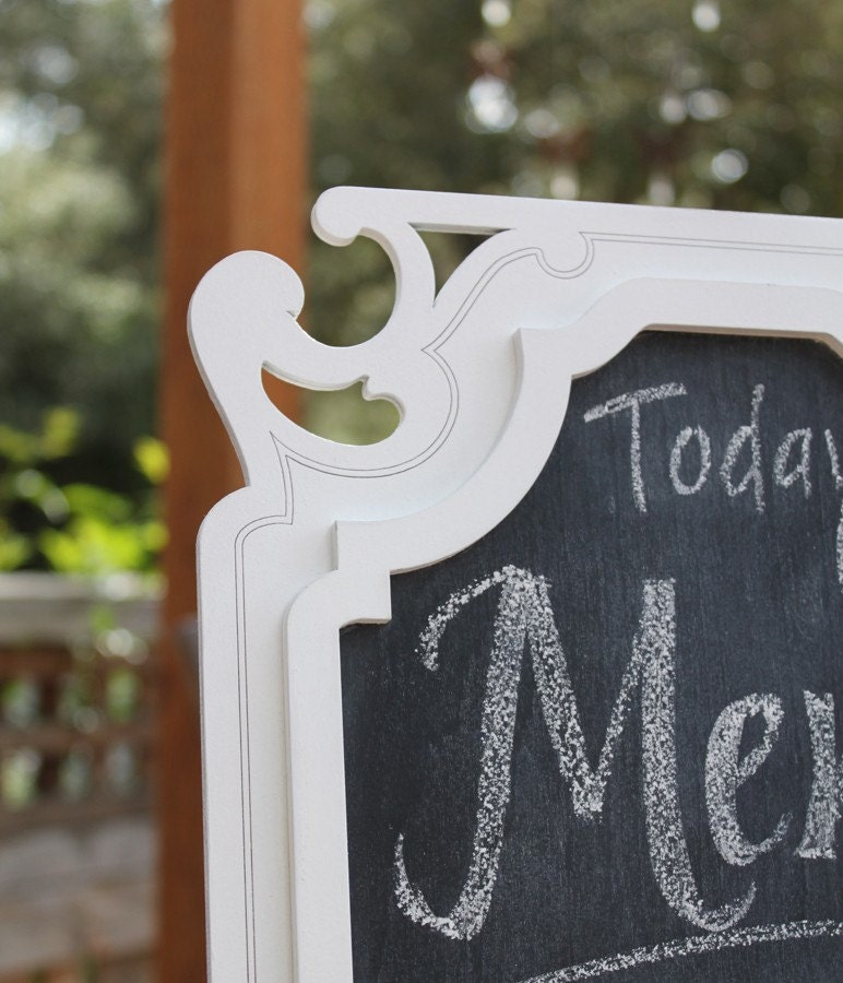 Chalkboard White Frame Vintage Inspired Wood - Supporting Artists