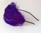 10 DOLLAR Flyaway Clearance JULES Purple Hackle Feather Headband