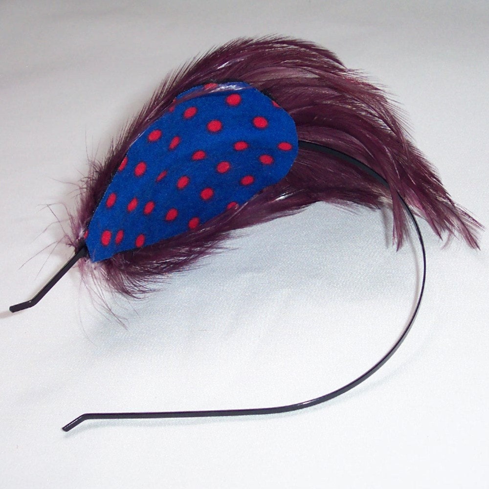 VALERIE Burgundy Wine Feather Headband