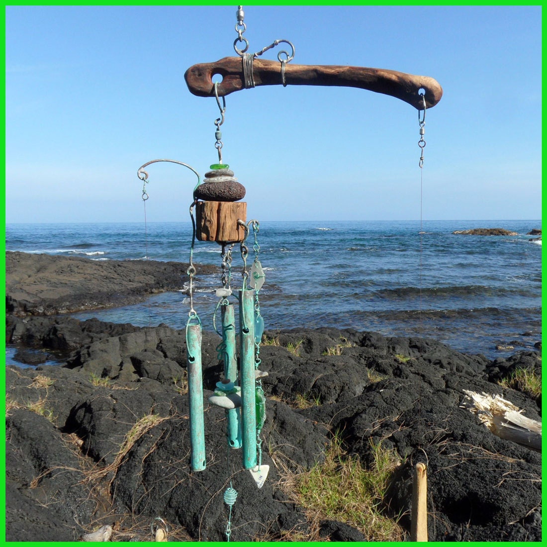 A unique Hawaiian wind chime from the beach by HangLooseHangers