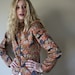 reserved for colouredearth 70s Jacket EMANUEL UNGARO Quilted Satin Jacket with a Gorgeous Tree Print Size Small-Medium sm med md (0-2-4-6)
