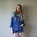 80s Ombre Denim Shirt Faded Light Blue Jean Too Dark Wash Rodeo Cowgirl Western Oversized Hipster Hippie Blouse Size Small-Medium-Large