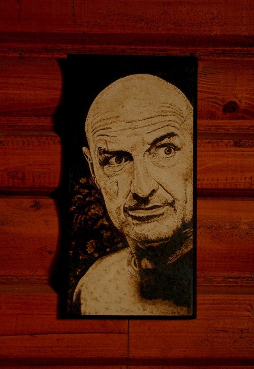 John Locke , LOST art - woodburned home decoration