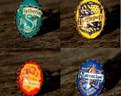 Harry Potter Hogwarts houses vintage style ring