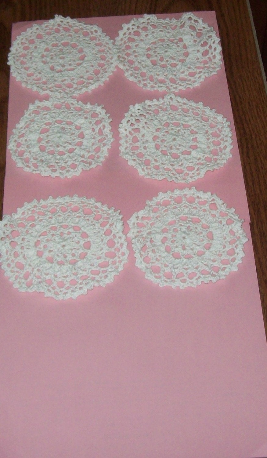 White Lacy Coasters Set Of 6