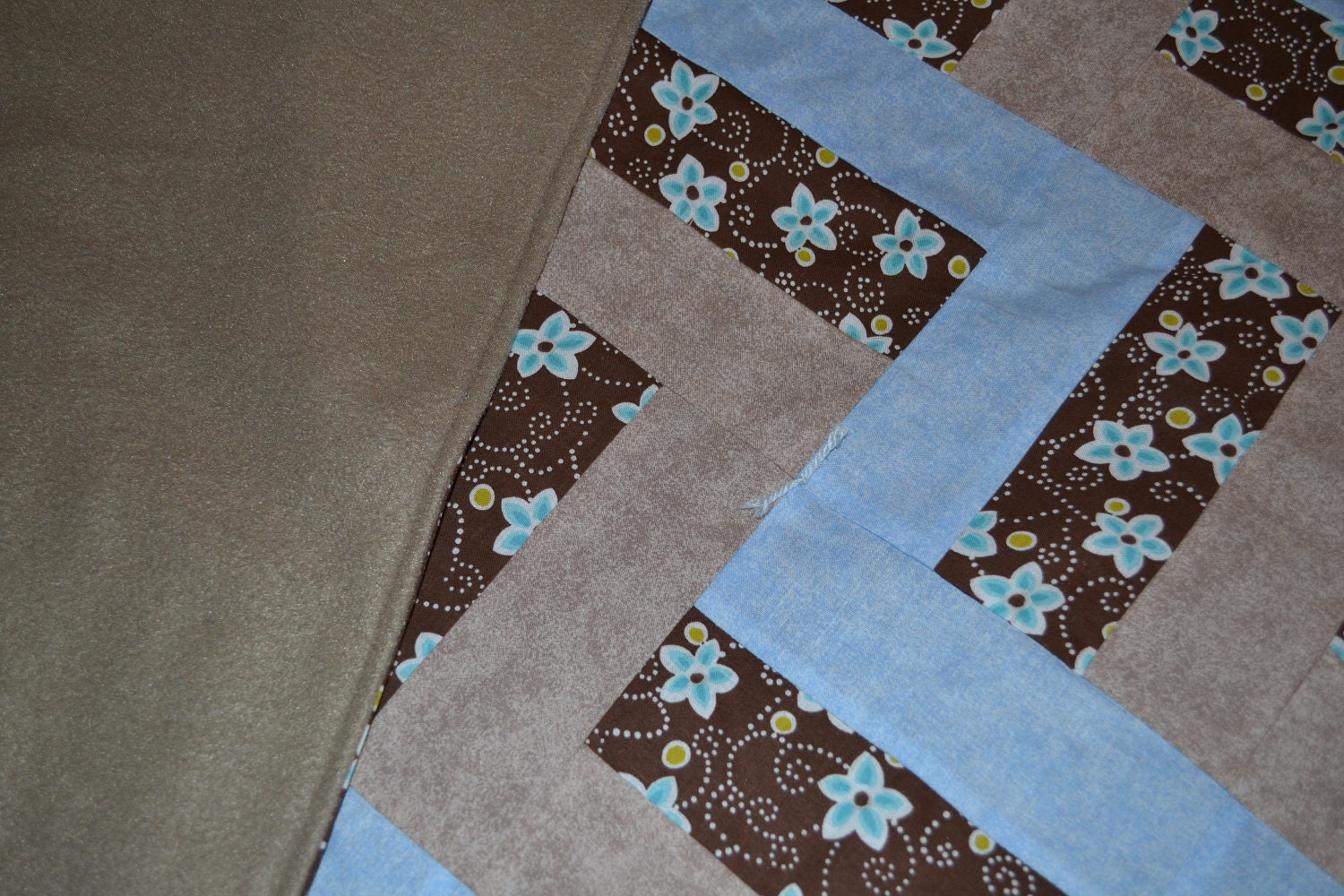 RESERVED FOR CINTIA (3 0f 5) - Brown and Blue Rail Quilt