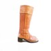 Vintage 70s FRYE Boots // Tan Brown Leather / Ethnic Stitched Detail / Stacked Heel / Size 8.5