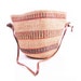 Vintage Ethnic Woven Purse // Sisal and Brown Leather Market Bag / Large