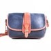 Vintage Navy and Brown Leather Dooney and Bourke Satchel Shoulder Purse