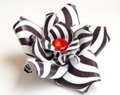 Black and White Mod Rose Hair Flower Fascinator