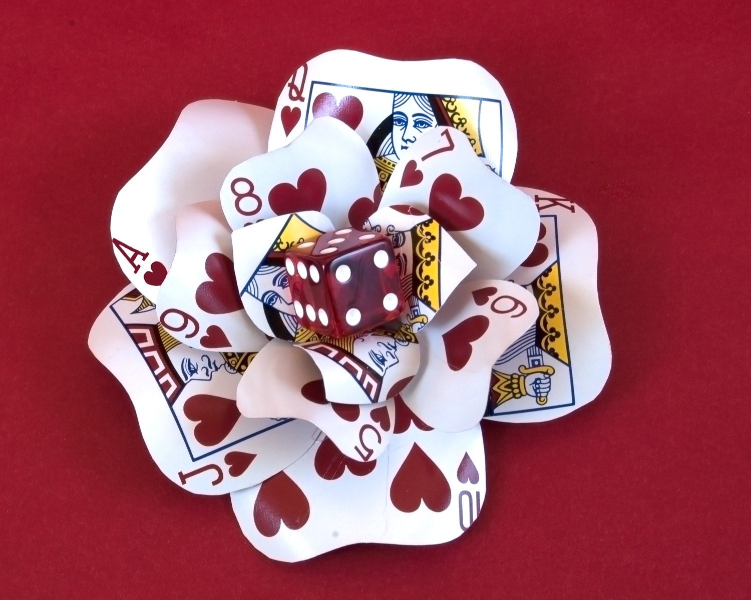 Luck Be a Lady Poker Card Fascinator (Hearts)