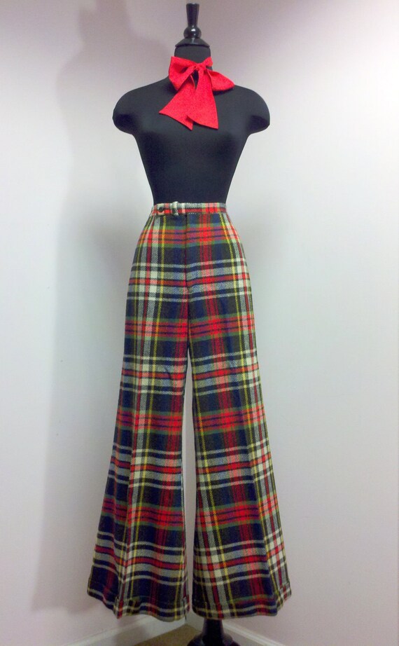 red plaid bell bottoms