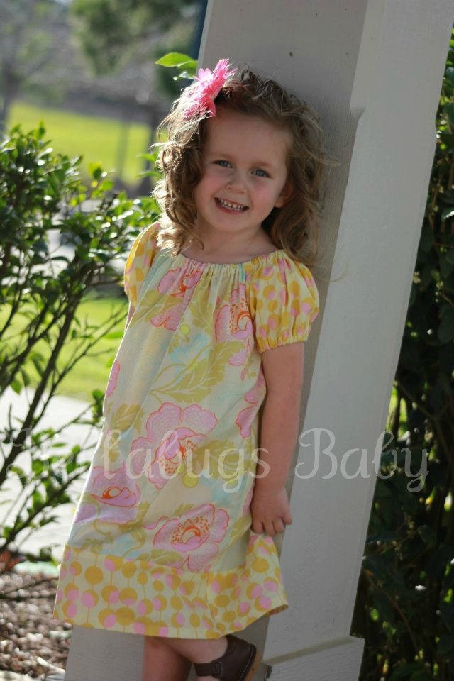 Amy Butler Peasant Dress - Midwest Modern Fresh Poppies Collection - Ready to Ship Size 4T