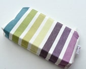 Zipper Pouch - Colorful Ombre Stripes in Purples and Greens