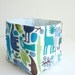 Fabric Basket - Zoo Pool in Blue, Green and Brown on White