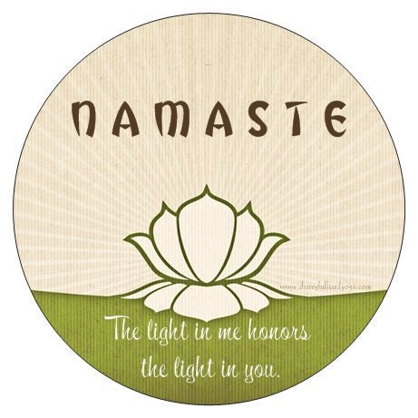 Yoga Sticker NAMASTE The light in me honors the light in you Yoga bumper sticker