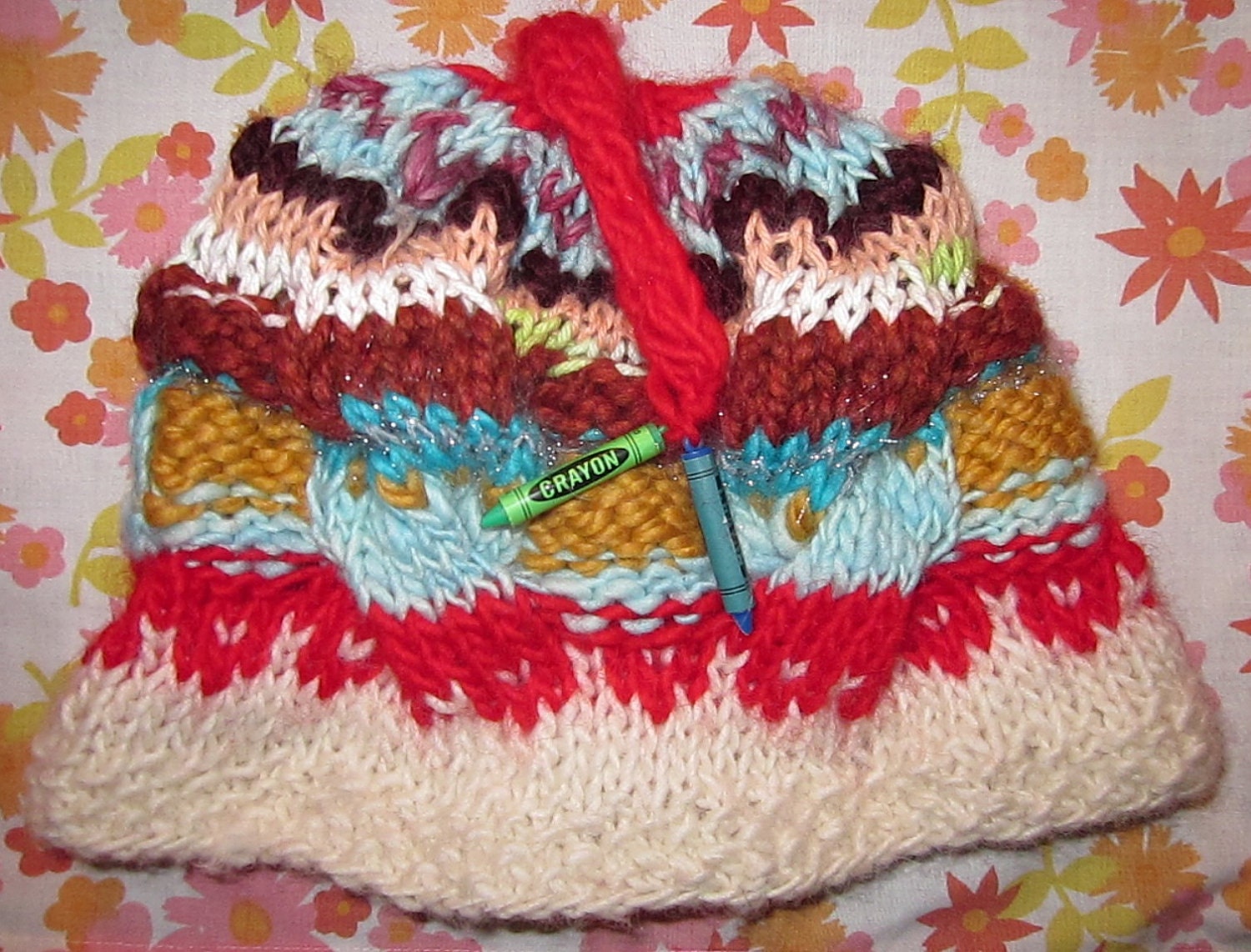 double cable fair isle hat