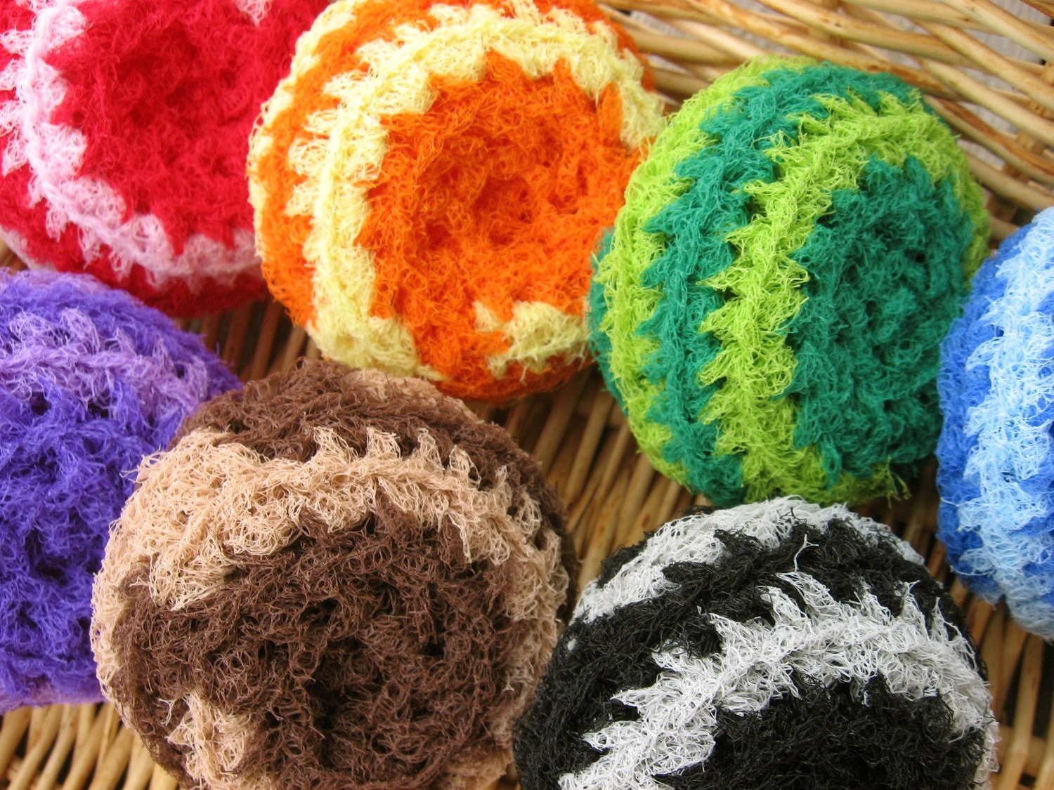 You choose 5- Two-Tone Swirl Scrubbies