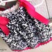 Dress, White/Black Damask Pillowcase Dress with Hot Pink Ribbon