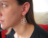 Silver Swirling Hammered Earrings