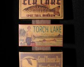 Rustic barn wood wall mount for 3 boxes that you have chosen