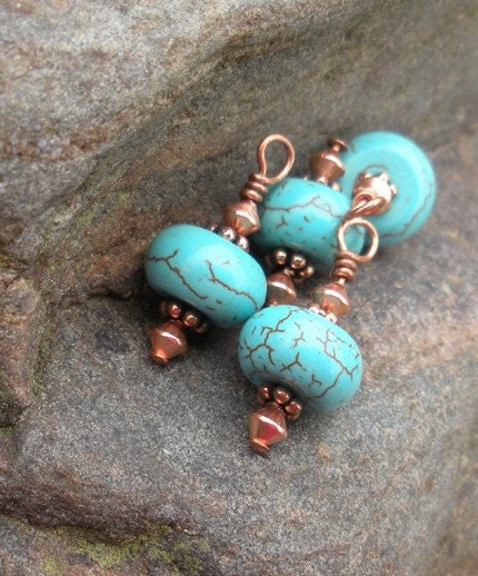 RESERVED for tgcdesigns ... Turquoise Copper Drops by theMrs.