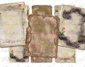 Aged Vintage Frames Grungy Shabby Paris Style Aceo Background digital Collage sheet