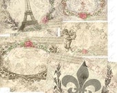 PARIS Ephemera, so LOVELY, Paris ,vintage, Ephemera, Aceo, digital collage sheet No 77 for scrapbooking, altered art