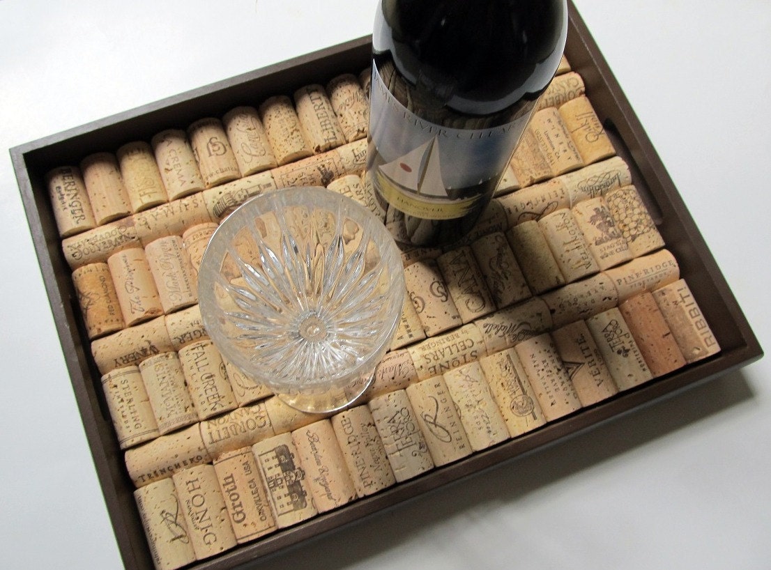 Brown Wine Cork Serving Tray
