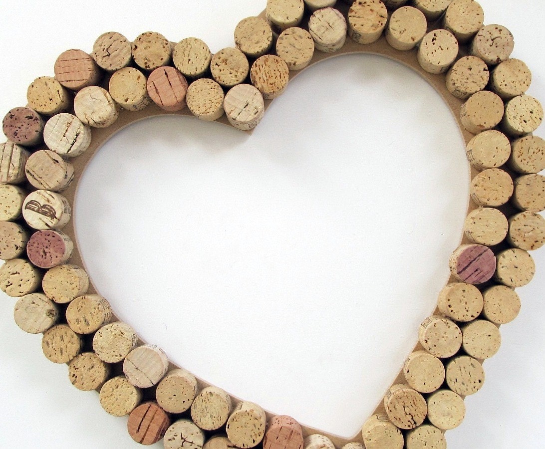 Heart Wine Cork Wall Decor and Bulletin Board