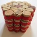 Honeycomb Wine Cork Coasters Wrapped in Red