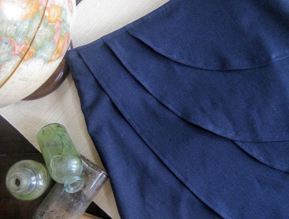 Dire situations skirted - Blue origami petal skirt - small medium large