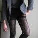 Constellation leggings - sheer black embellished sequin and glitter - medium